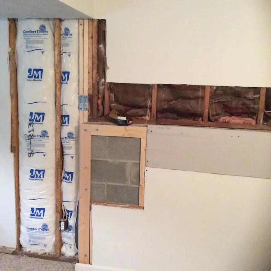 Wall insulation replacement during Basement Flood Cleanup in Mahtomedi